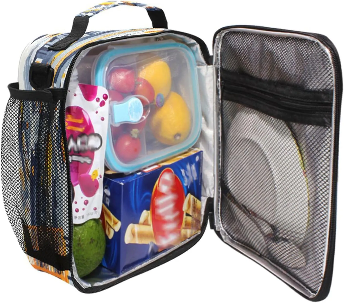 Thermal Lunch Box Lightweight Lunch Tote with buckle for Picnic Hiking Camping Construction Scene Concrete Mixer Truck