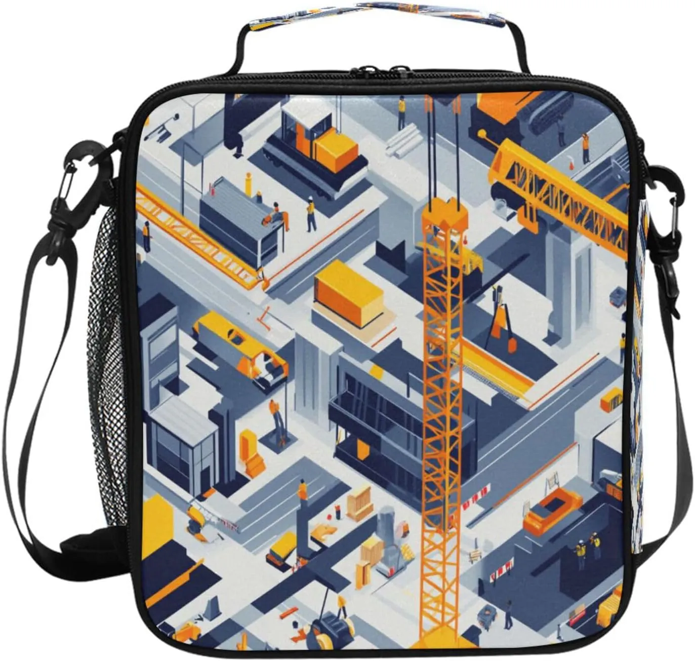 Thermal Lunch Box Lightweight Lunch Tote with buckle for Picnic Hiking Camping Construction Scene Concrete Mixer Truck