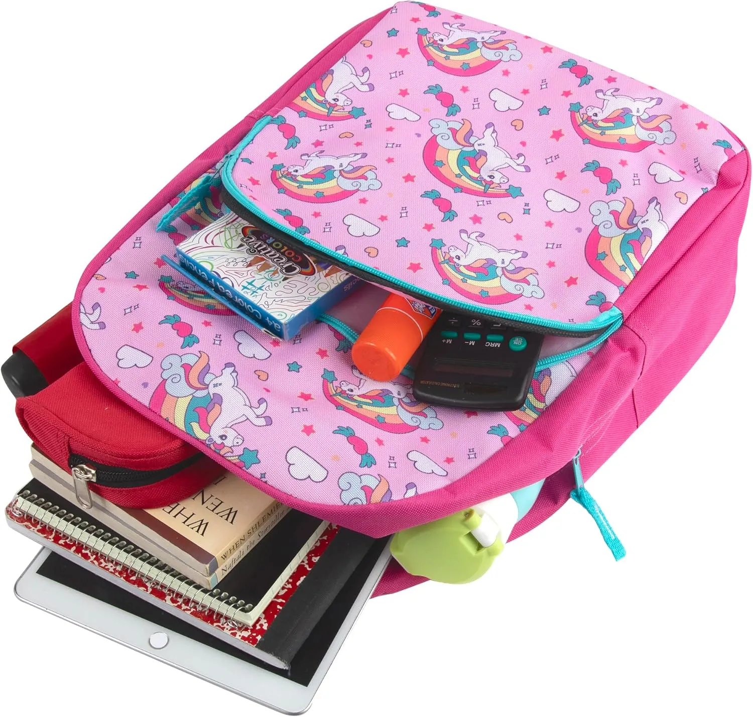 Trail maker 15 Inch Kids Backpacks for Preschool, Kindergarten, Elementary School Boys and Girls with Padded Straps (Rainbow Unicorn Magic)