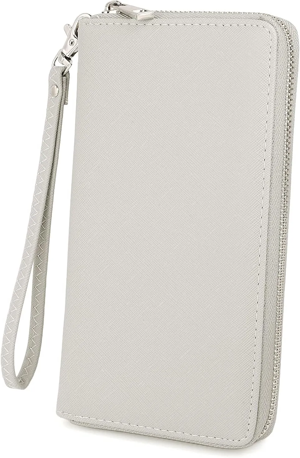 UTO Women Wallet Leather Zip Around Card Holder Checkbook Passport Organizer Ladies Travel Clutch with Wristlet