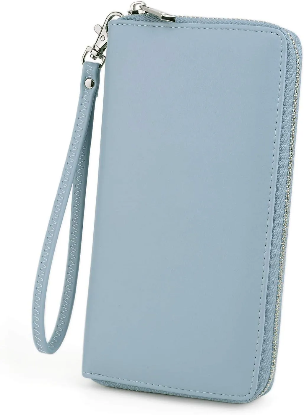 UTO Women Wallet Leather Zip Around Card Holder Checkbook Passport Organizer Ladies Travel Clutch with Wristlet