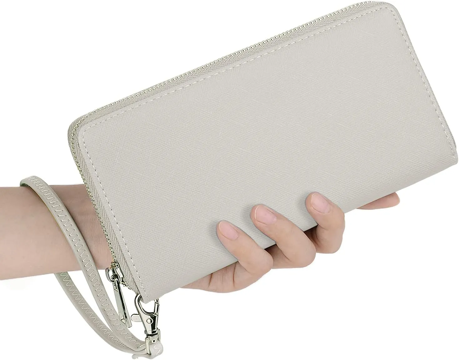 UTO Women Wallet Leather Zip Around Card Holder Checkbook Passport Organizer Ladies Travel Clutch with Wristlet