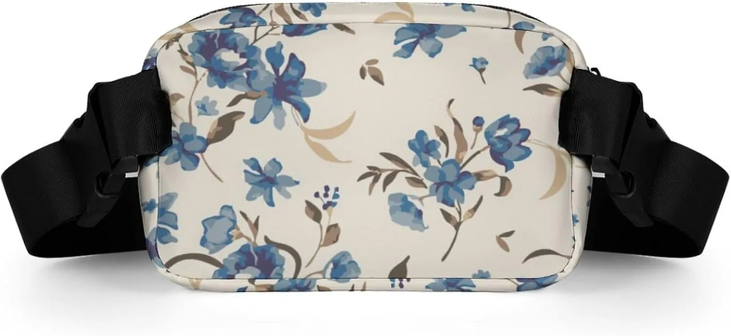 Vintage Flower Summer Fanny Pack Belt Bag with Adjustable Strap Waist Packs Small Pouch Crossbody Bags for Hiking Running Cycling Traveling