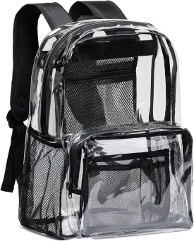 Vorspack Clear Backpack - Heavy Duty PVC Transparent See Through Backpack for College & Workplace