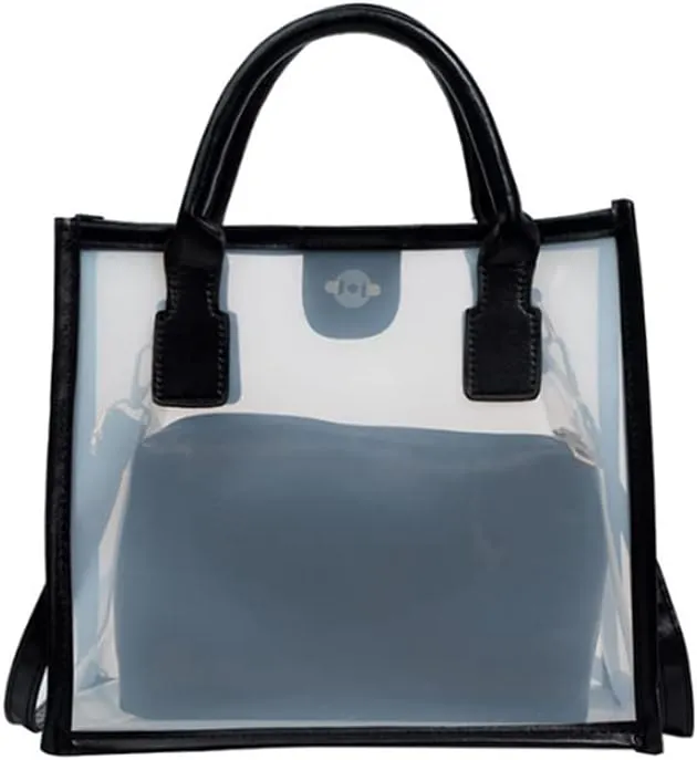 Women Transparent Tote Bag Beach Bags Shoulder Bags Handbag Satchel Jelly Bags