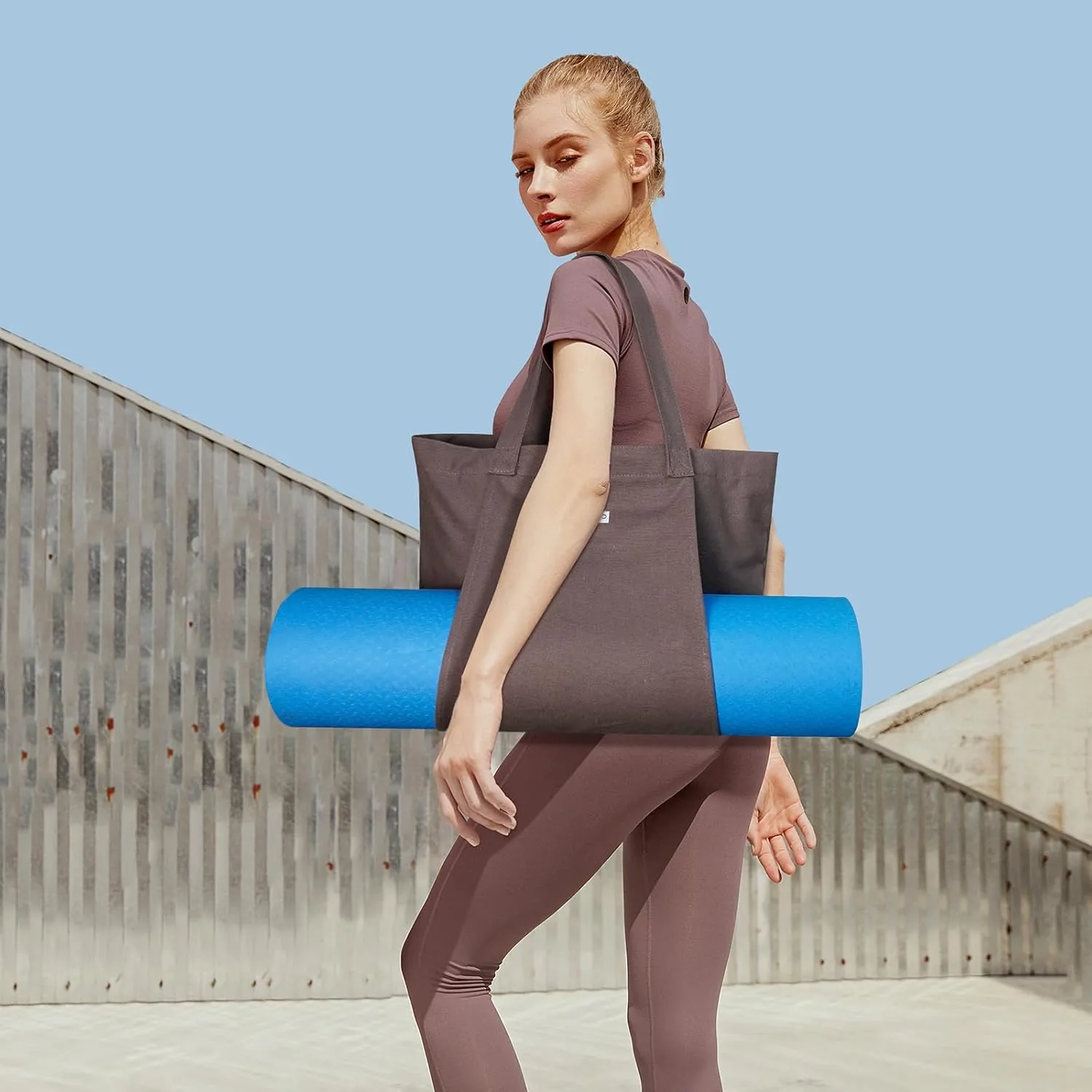 Yoga Bags for Women with Yoga Mats Bags Carrier Carryall Canvas Tote for Pilates Shoulder for Travel Office Beach Workout