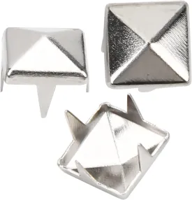 Zerodis Spike Rivets,400 Sets 4mm to 7mm DIY Leathercraft Rivet Spike Studs Bag Leather Clothing Shoes Belt Accessories Pyramid Studs(4mm-Silver)
