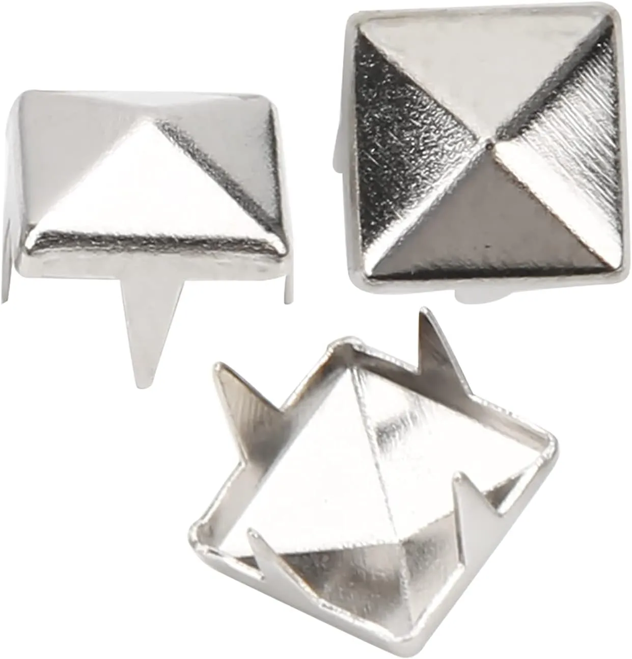 Zerodis Spike Rivets,400 Sets 4mm to 7mm DIY Leathercraft Rivet Spike Studs Bag Leather Clothing Shoes Belt Accessories Pyramid Studs(4mm-Silver)
